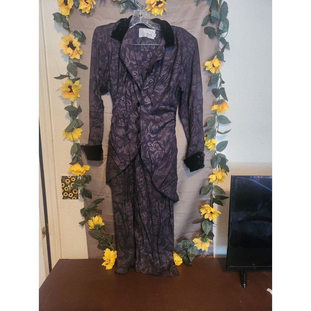 Vintage Rose Marie Woulfe for Pret 80s Victorian Steampunk All-in-One Dress 4